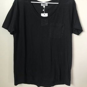 Plain black T with pocket.